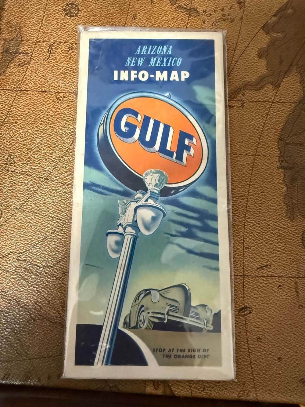 Vintage Gulf Oil Arizona New Mexico Info-Map Road Map